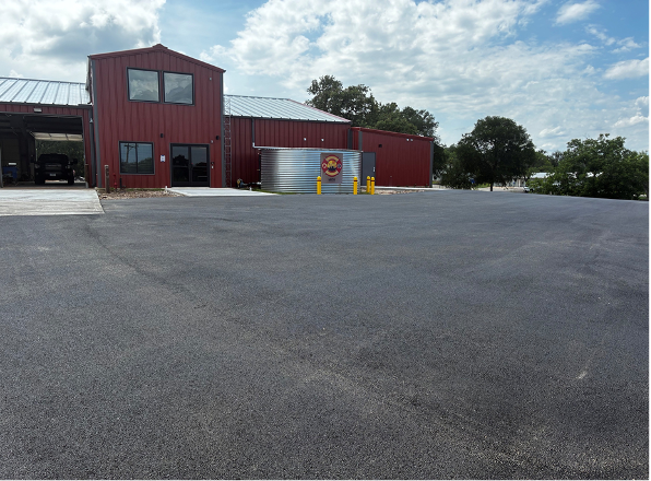Front parking area looking toward the station