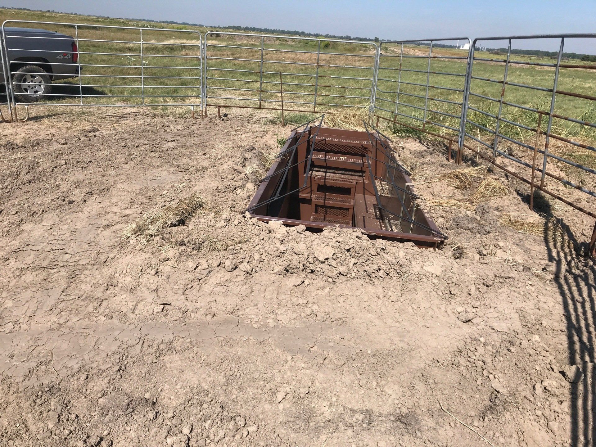 steel duck blind pit installed