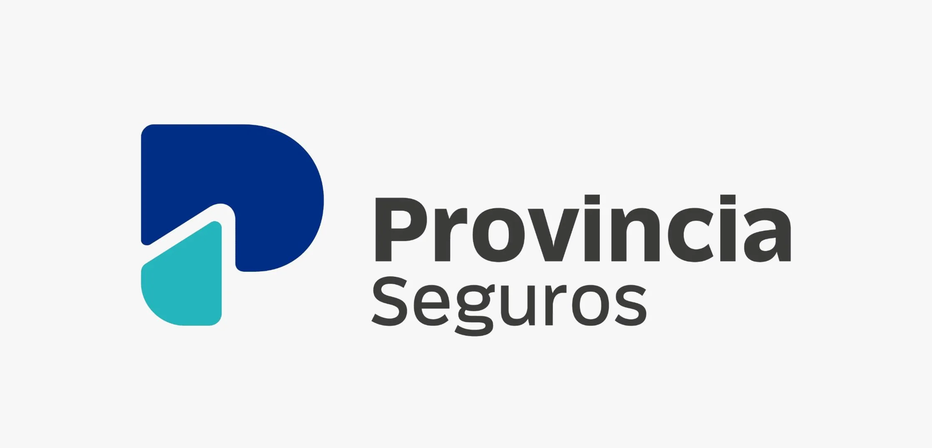 Logotipo de Provincia Seguros en texto azul, turquesa y gris