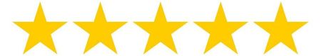 Five gold stars, arranged horizontally.