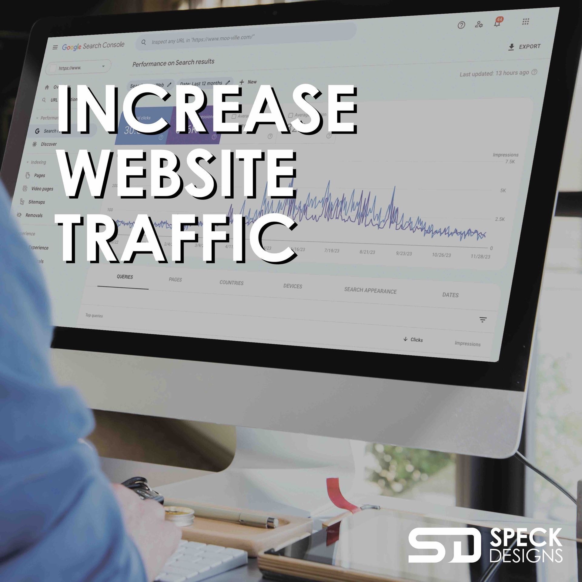 person looking at website analytics on a computer