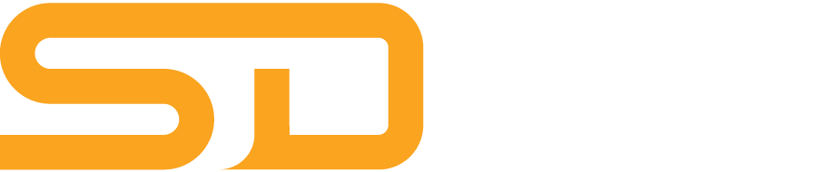 A close-up of the orange and white Speck Designs logo.