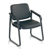 Black office chair with arms.