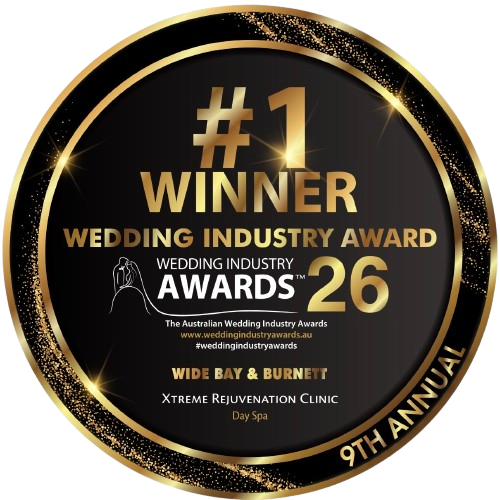 Gold-and-black #1 winner badge for Wedding Industry Awards 2026, 9th annual, Wide Bay & Burnett.