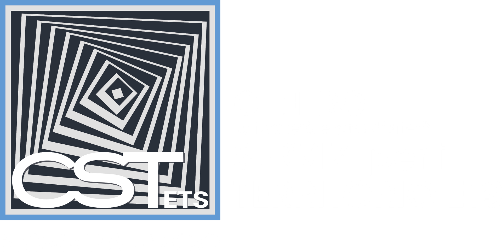 Un logo di illusione ottica in bianco e nero per il Centro Servizi cst.