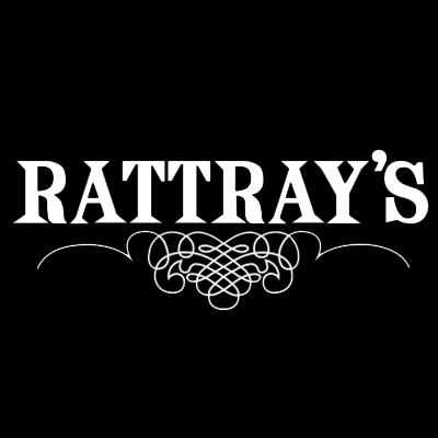 The logo for rattray 's is white on a black background.