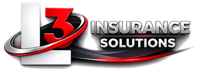 L3 Insurance Solutions logo with a red 3, metallic silver text, and black swoosh on a white background