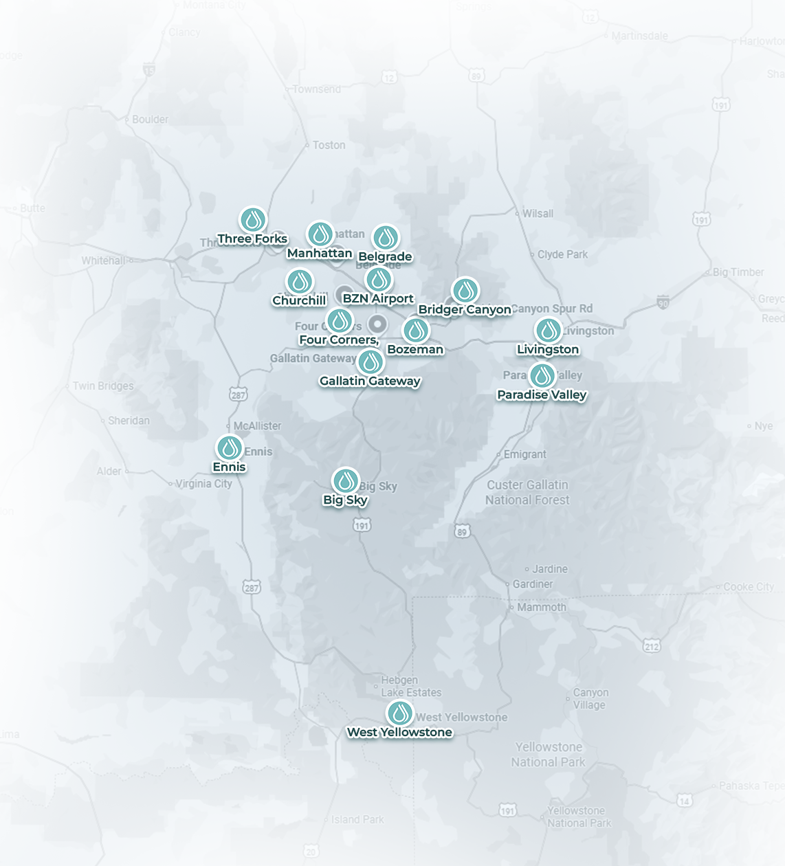 Pure IV Montana Service Areas
