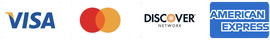Payment methods we accept Visa, Mastercard, Discover Network & American Express.