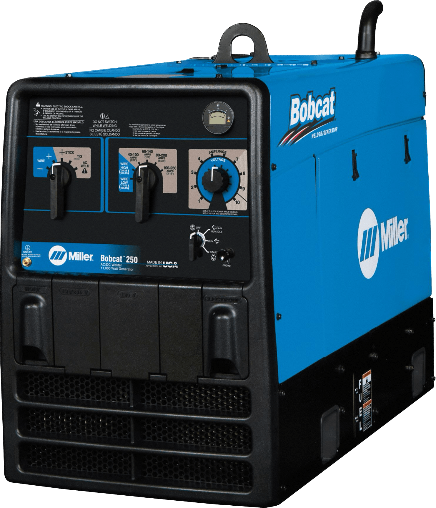 A bobcat welding machine is sitting on a white surface