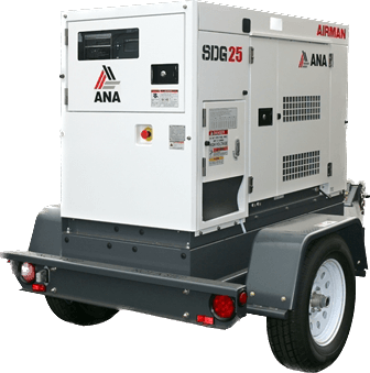 A generator on a trailer that says ana on it