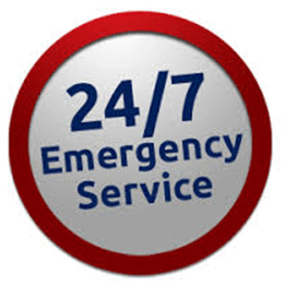 A Button that Says 24/7 Emergency Service — In CoolAir Auto Care Salamander Bay NSW, 2317