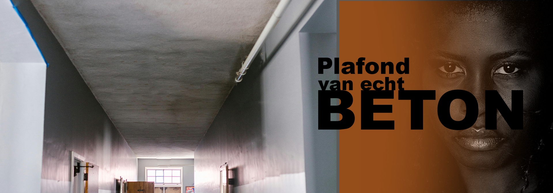 Plafond van écht beton