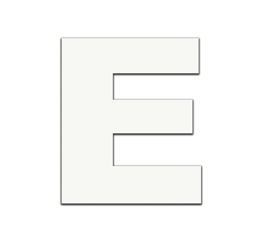 Piepschuim letter E