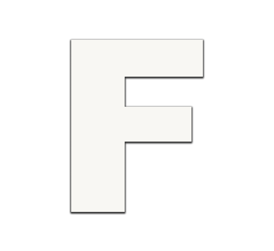 Piepschuim letter F