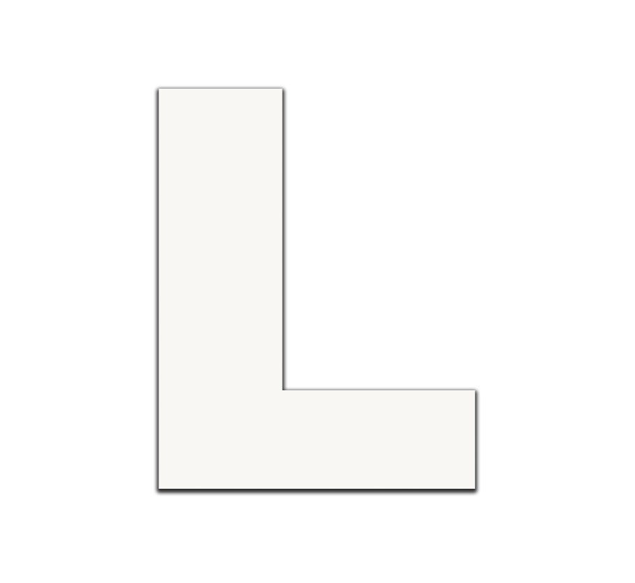 Piepschuim letter L