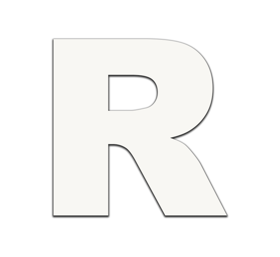 Piepschuim letter R