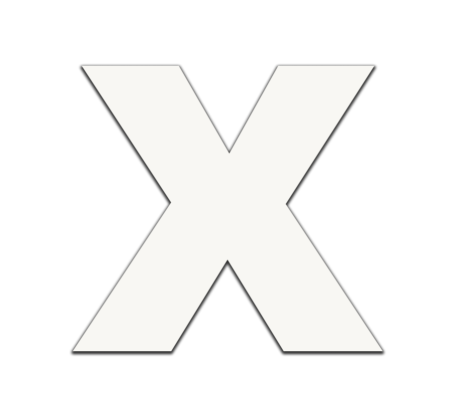 Piepschuim letter X