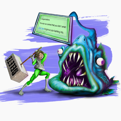 This is a graphic about Phishing and Smishing Scams.