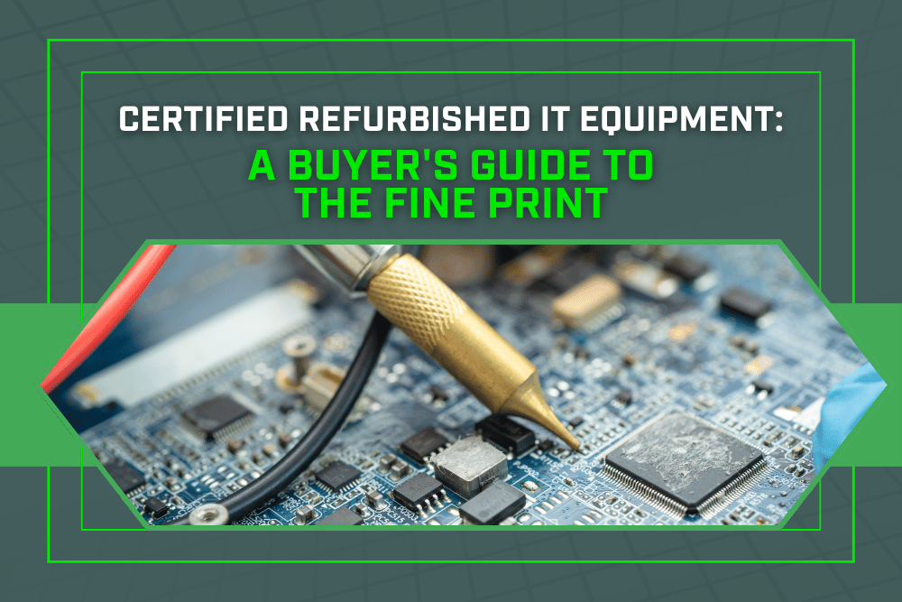 Technician testing certified refurbished IT hardware components at Mercom repair facility