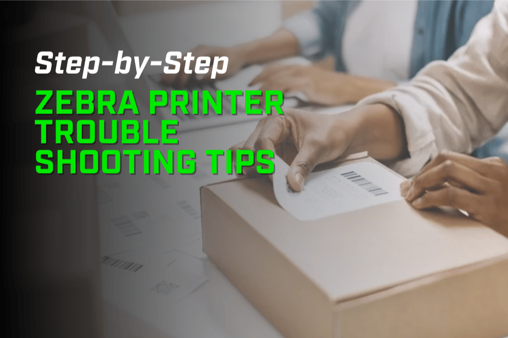 a group of people applying labels to boxes after troubleshooting their zebra printing.