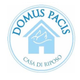 Domus Pacis Casa di Riposo logo in blue with a house and dove icon