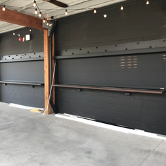 Outdoor shades on building
