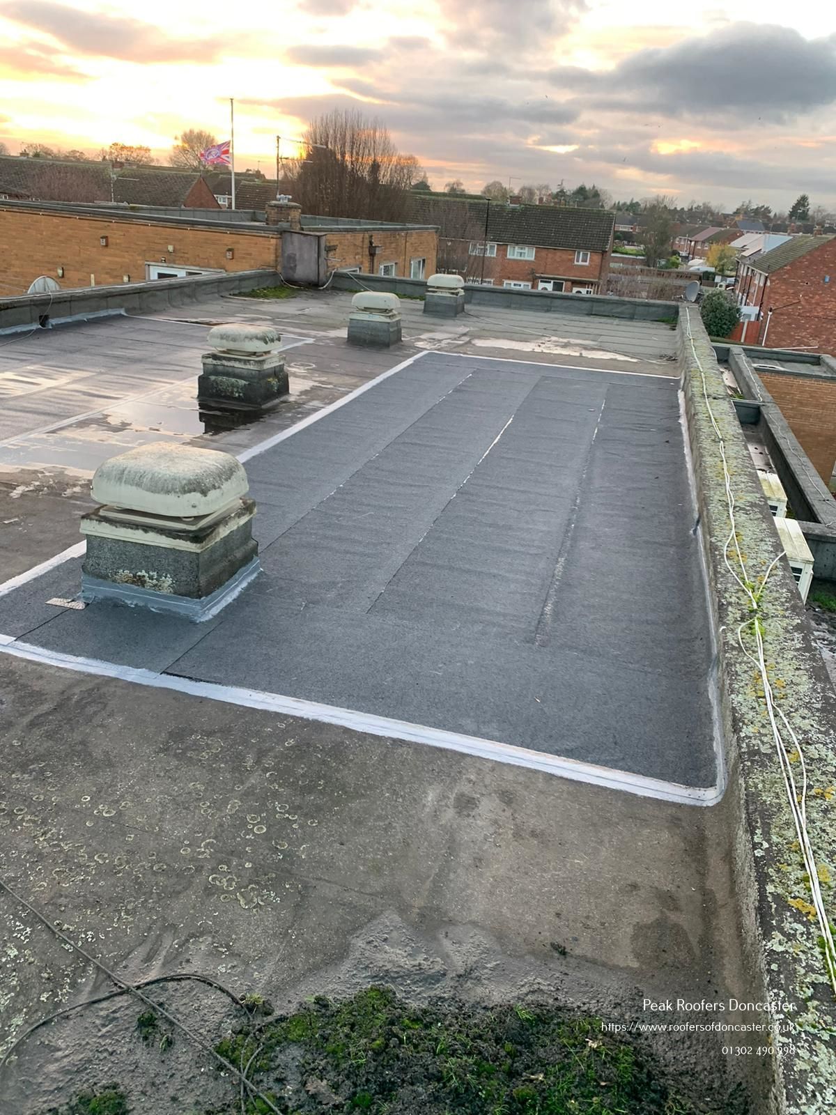Flat roof repair by Roofers Doncaster