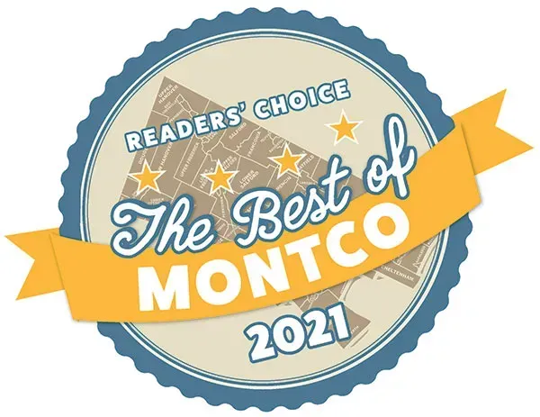 A badge that says the best of montco 2021