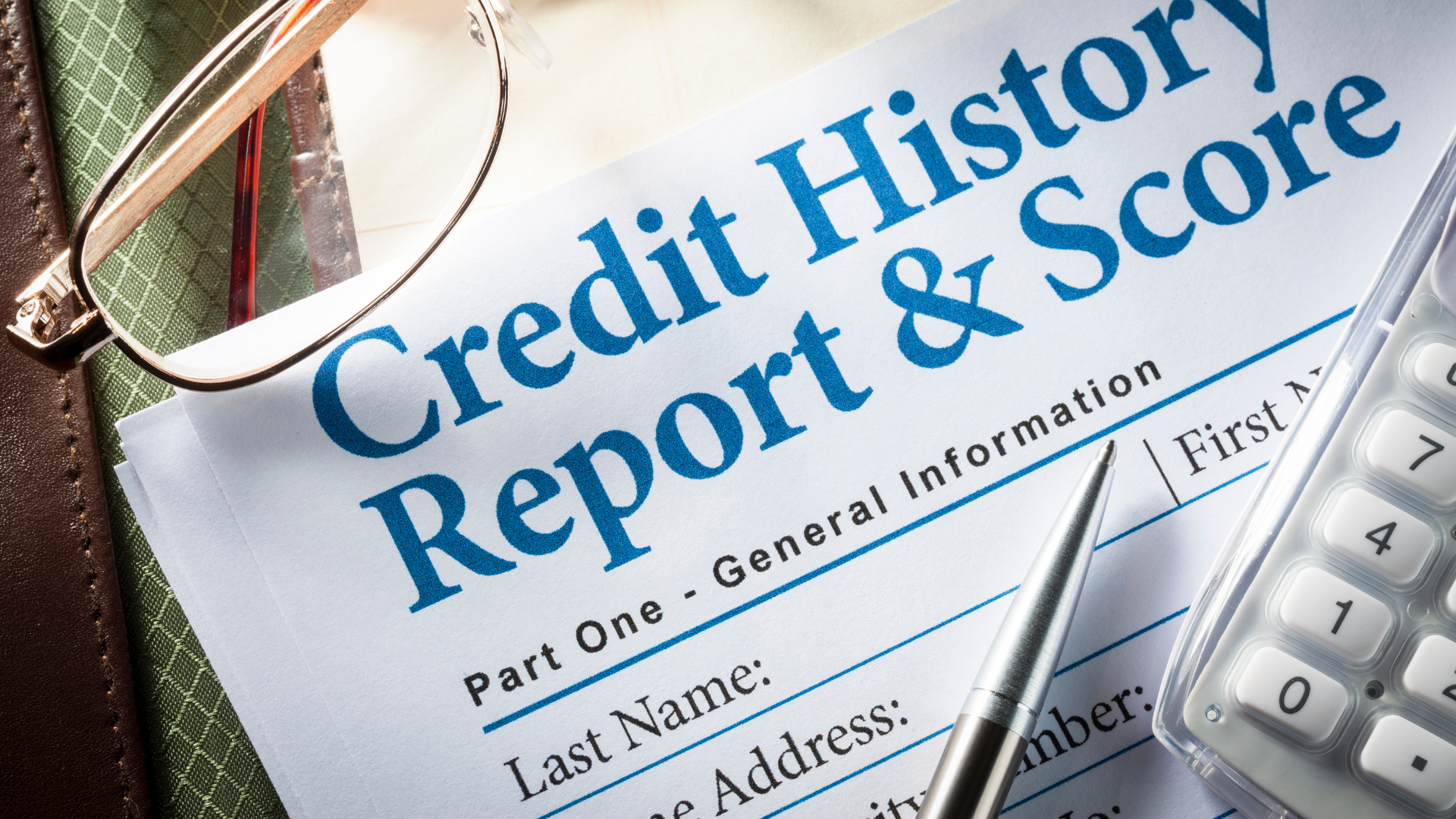 Credit history report showing the personal identification information section