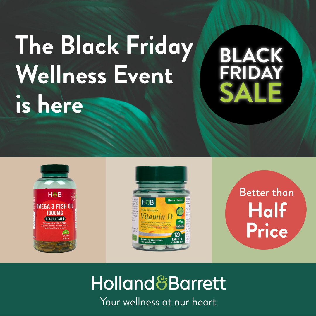 Holland & Barrett Black Friday sale ad: vitamins with 