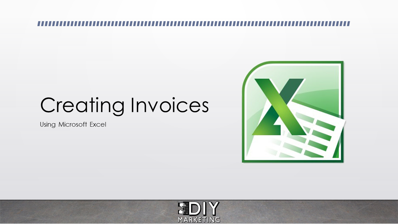 A microsoft excel logo with the words creating invoices