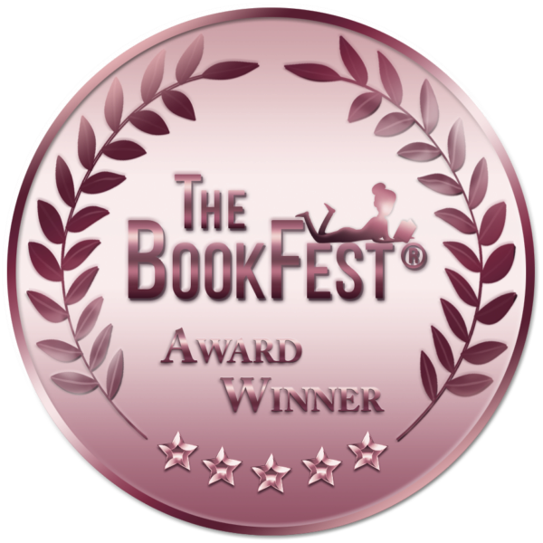 Bronze BookFest Award Winner badge with laurel wreath and reader silhouette.