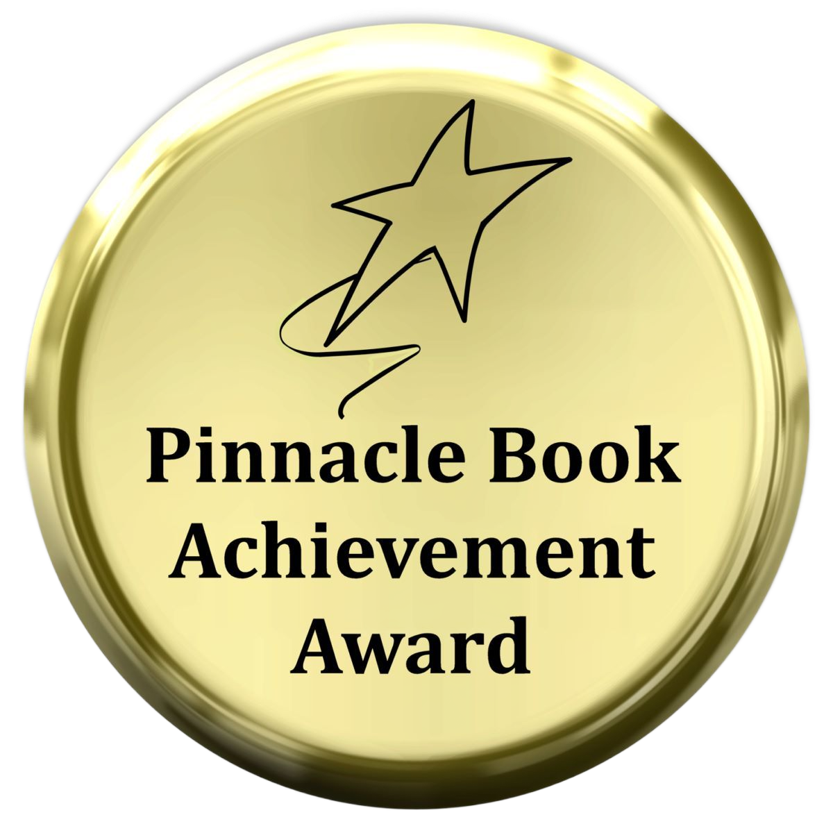 Gold award medallion with star icon and text “Pinnacle Book Achievement Award”