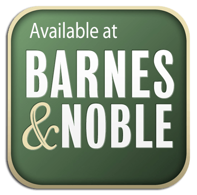 Available at Barnes & Noble: white text on a green square, with a gold border and 