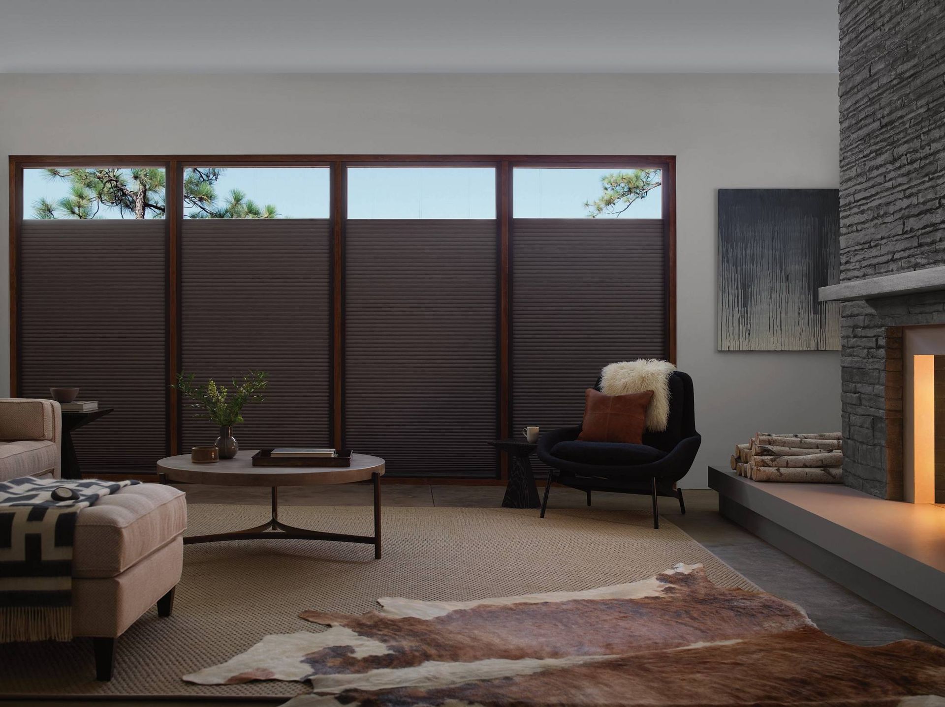 Open Hunter Douglas Duette® Honeycomb Shades with LightLock™
