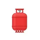 A red gas cylinder on a white background.