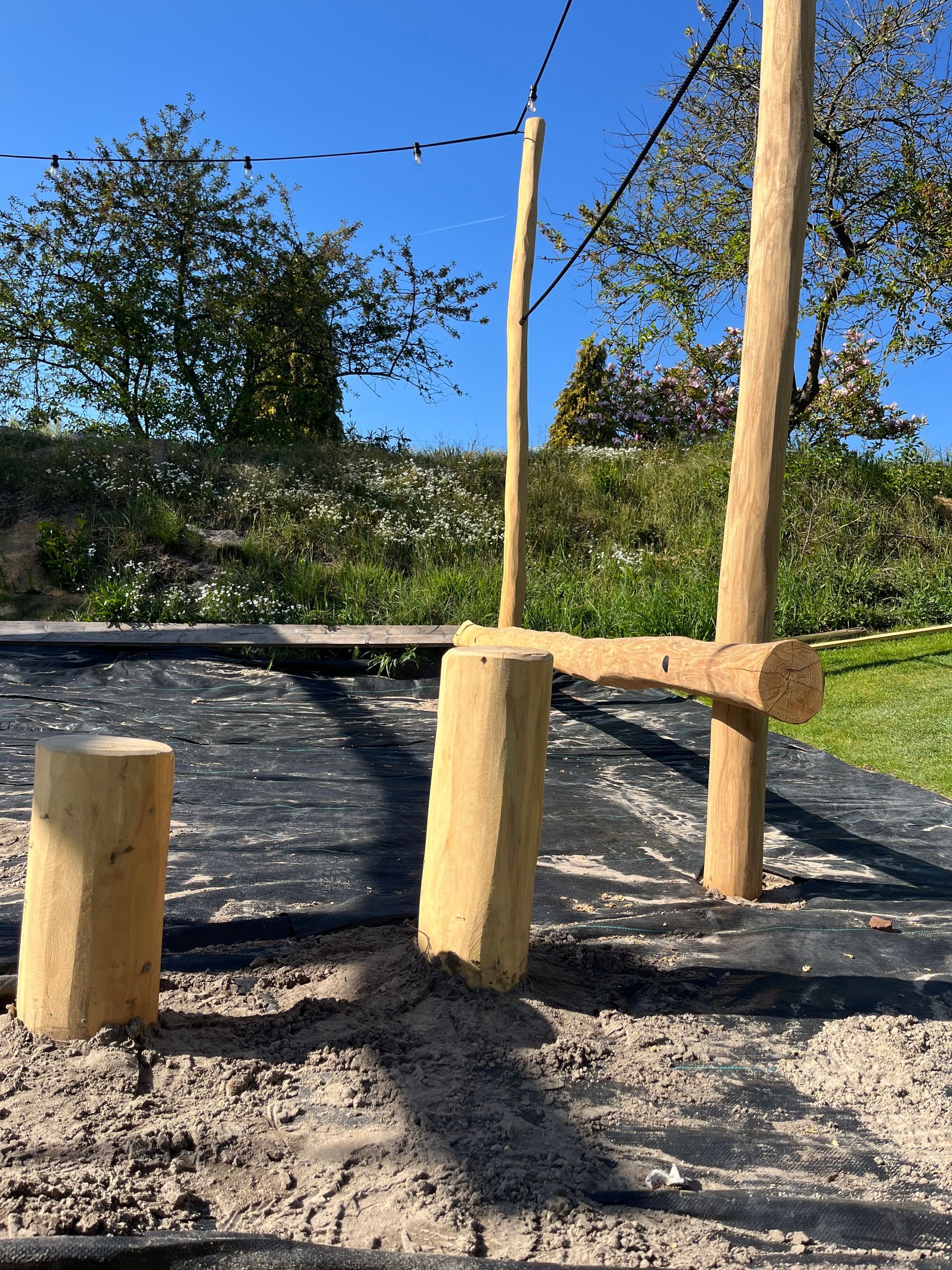Levendige evenwichtsbalk met gratis stap-palen!