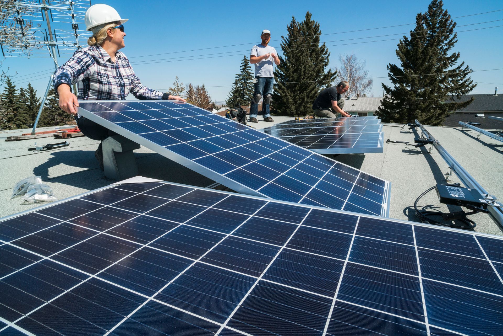 Workers Installing Solar Panels — Mildura, Vic — CFB Group