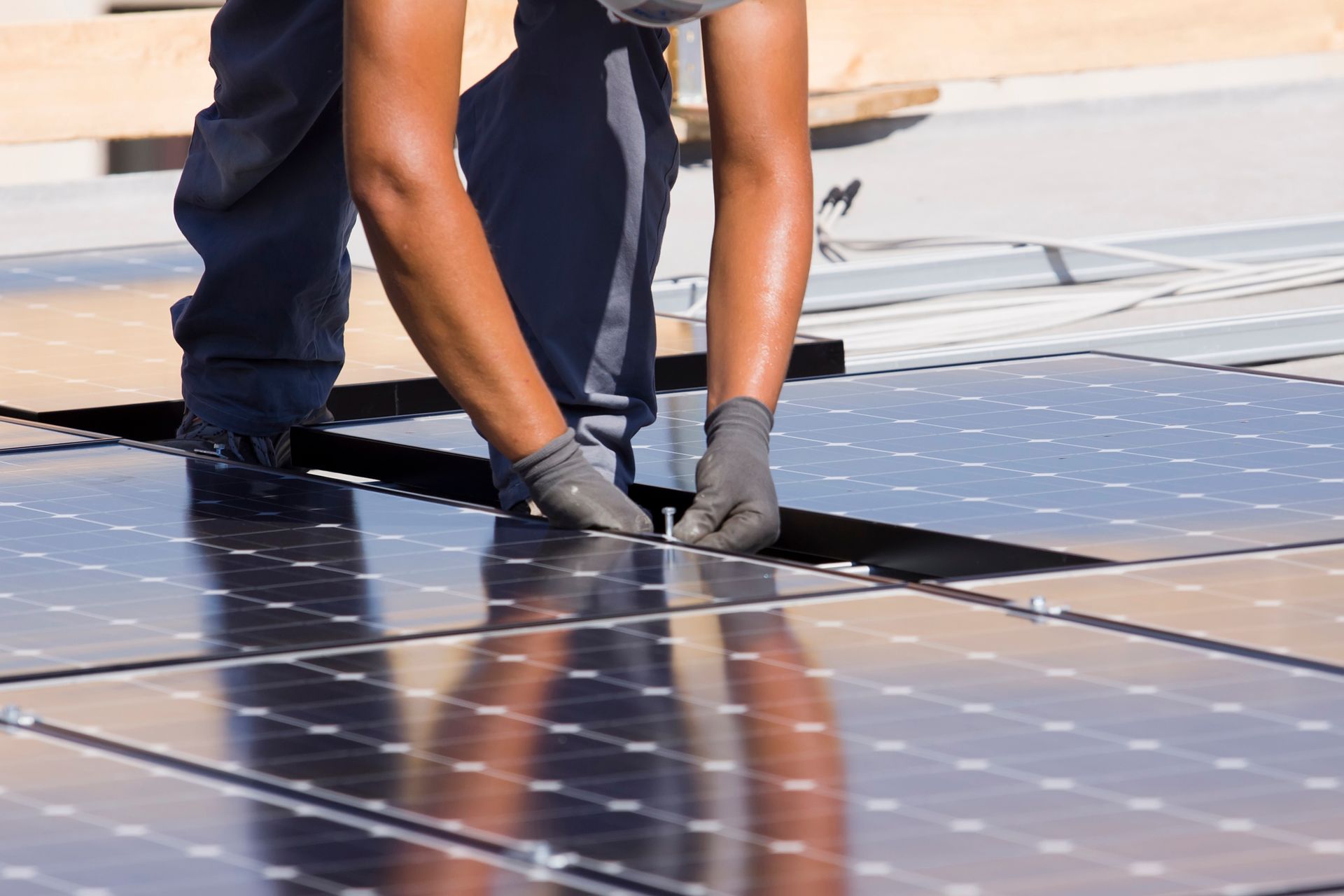 Fitting the Solar Panels — Mildura, Vic — CFB Group