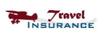 Travel Insurance logo with red airplane and blue text