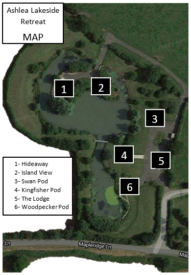 A map of the ashles lakeside retreat