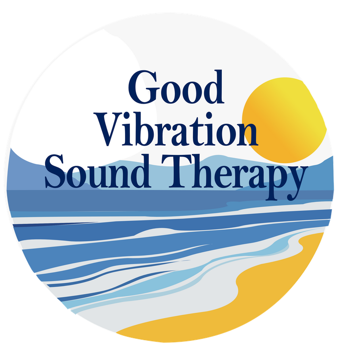 Circular logo with ocean scene and text