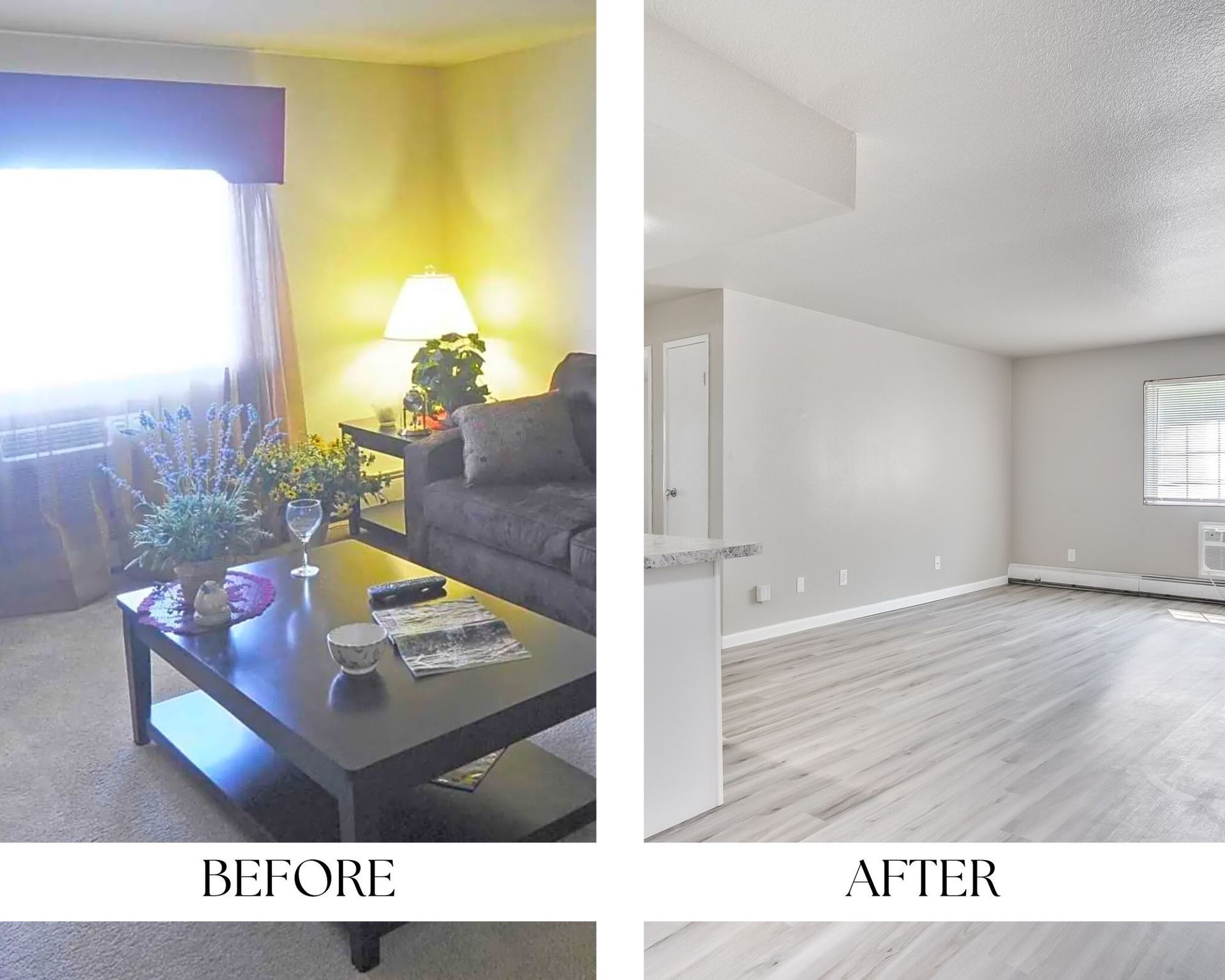 before after living room