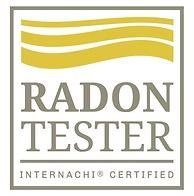 Radon Tester Internachi certified logo with gold waves and gray text
