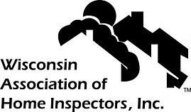 Wisconsin Association of Home Inspectors, Inc. logo with black house roofline and sun graphic