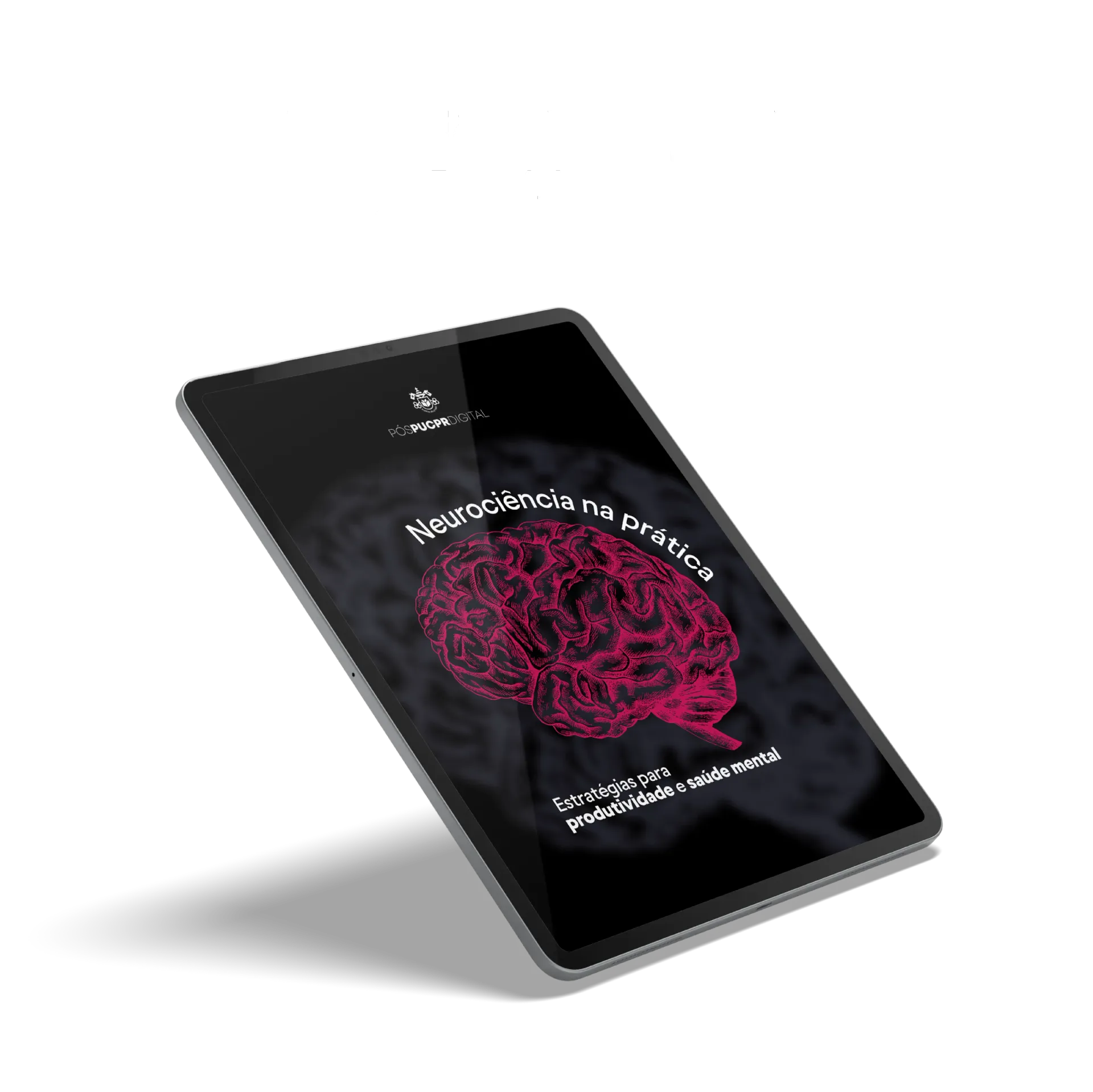 Um tablet com uma imagem de um cérebro na tela.