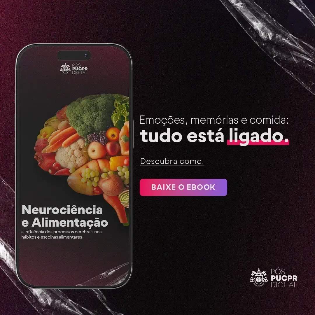 Anúncio para smartphone: Cérebro feito de comida, texto 