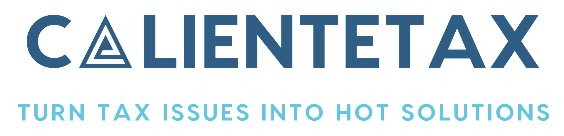 Logo of Caliente Tax with tagline: Turn tax issues into hot solutions.