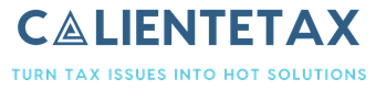 Logo of Caliente Tax with tagline: Turn tax issues into hot solutions.